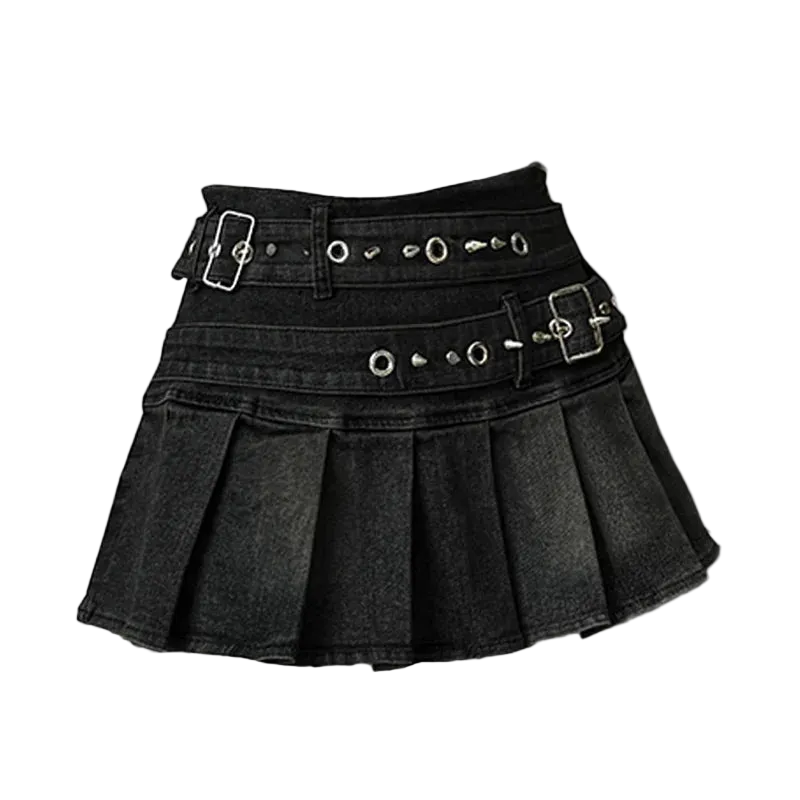 Belt Denim Skirt