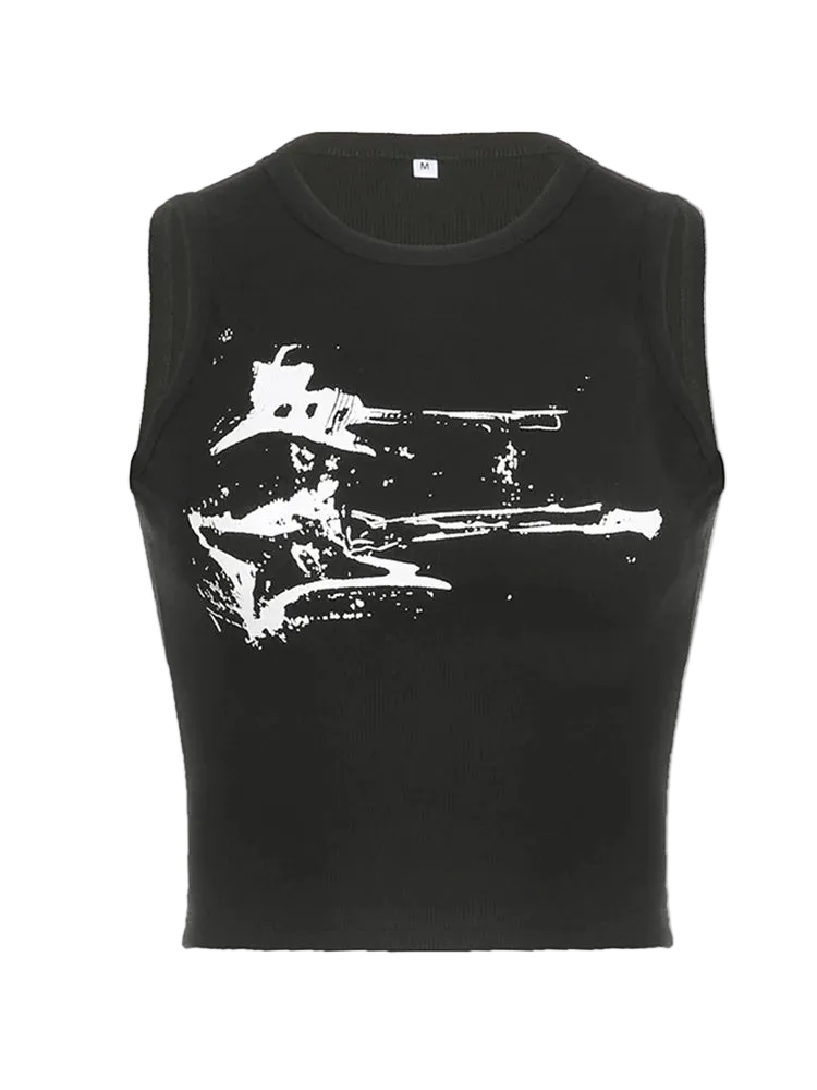 Guitar Print Tank Top