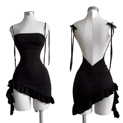 Backless Lace up Dress