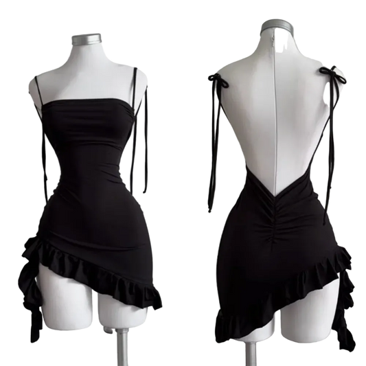 Backless Lace up Dress