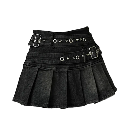 Belt Denim Skirt