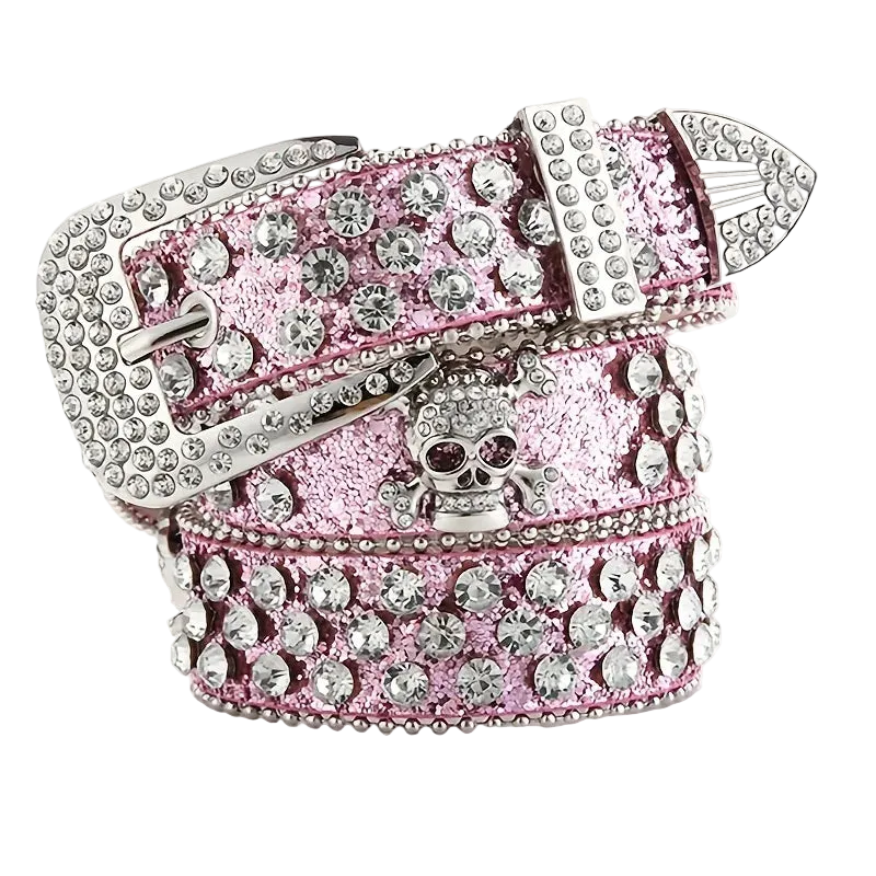 Rhinestone Skull Belt