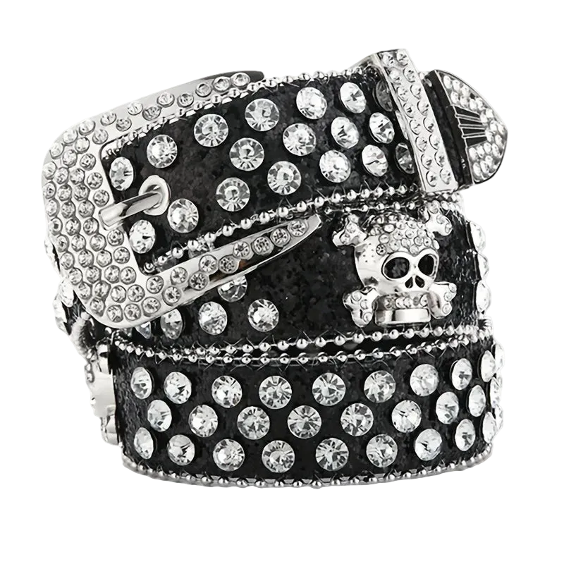 Rhinestone Skull Belt