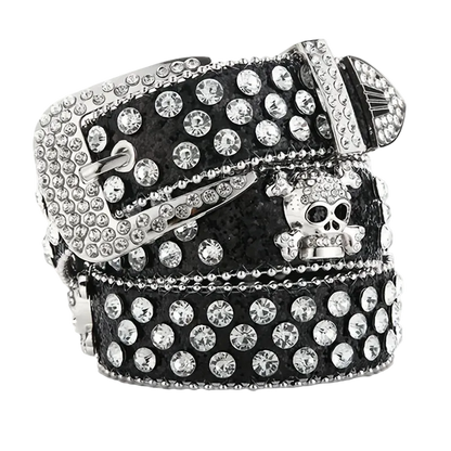 Rhinestone Skull Belt