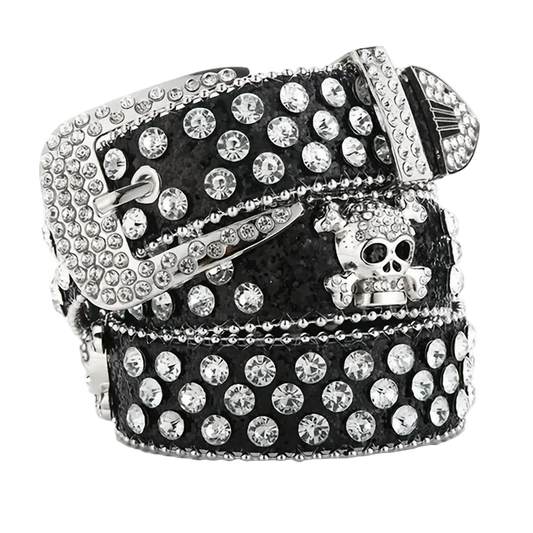 Rhinestone Skull Belt