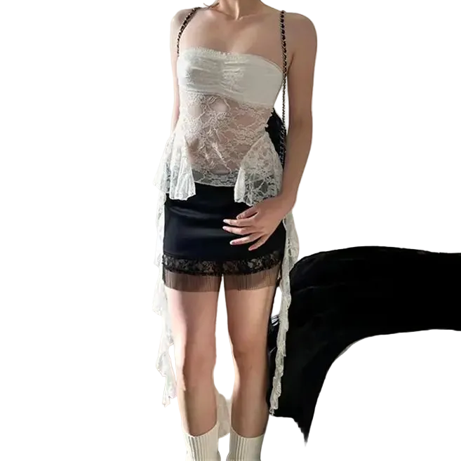 Lace Irregular Top