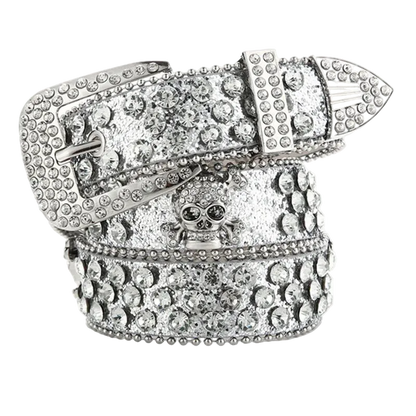 Rhinestone Skull Belt