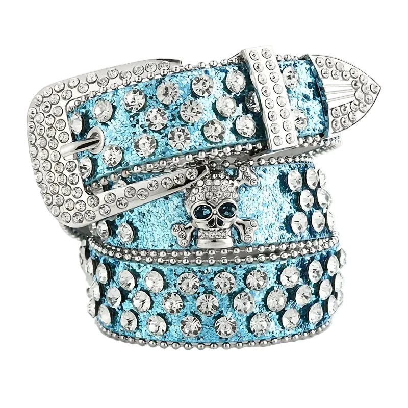 Rhinestone Skull Belt