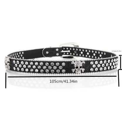 Rhinestone Skull Belt