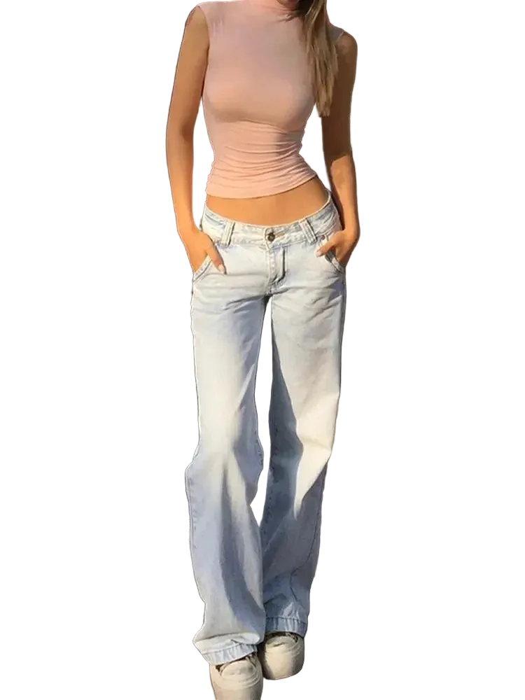 Light Blue Low Waist Jeans