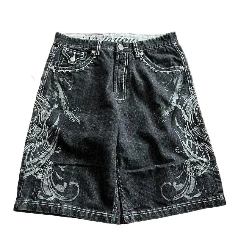 Embroidered Jorts