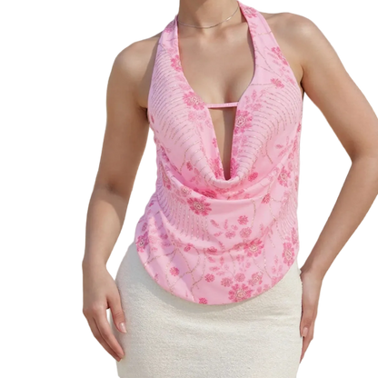 V Neck Sequin Top