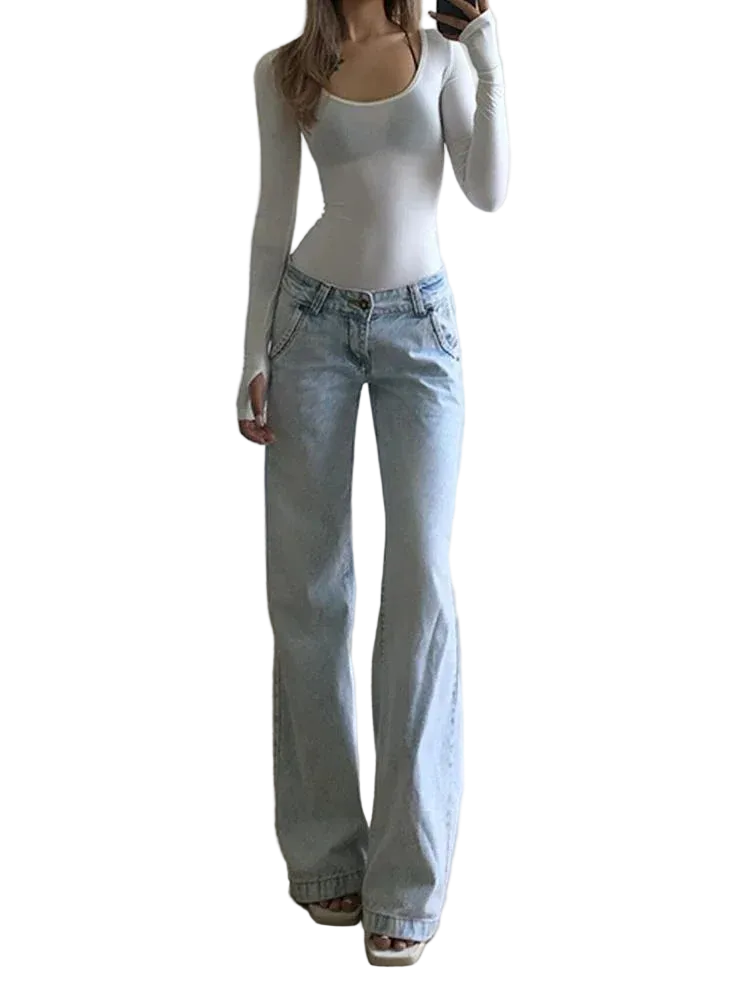 Light Blue Low Waist Jeans