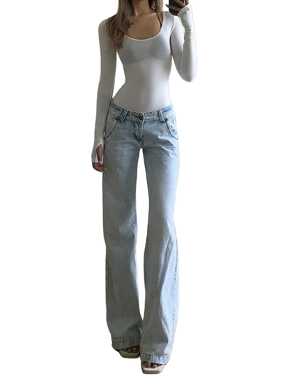 Light Blue Low Waist Jeans