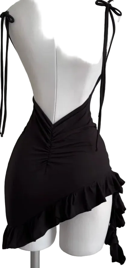 Backless Lace up Dress
