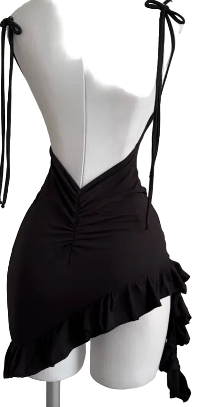 Backless Lace up Dress