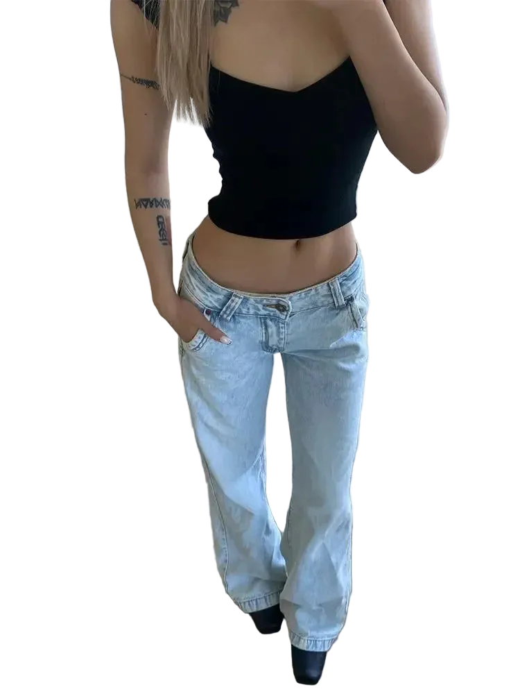 Light Blue Low Waist Jeans