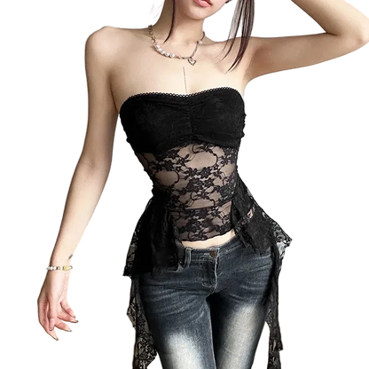 Lace Irregular Top