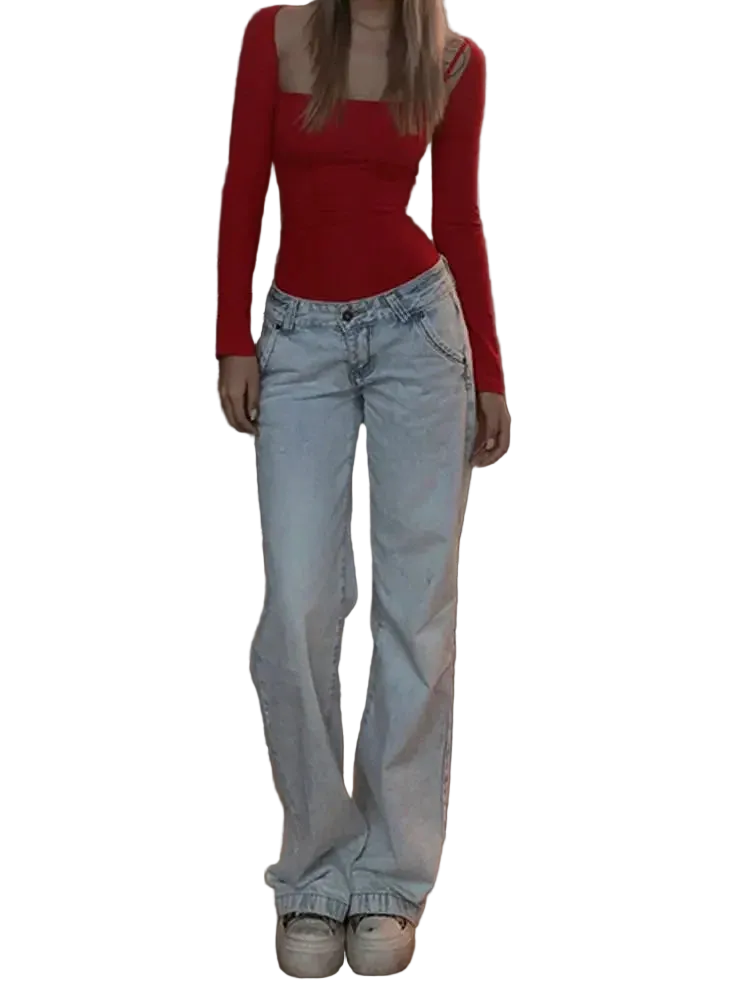 Light Blue Low Waist Jeans