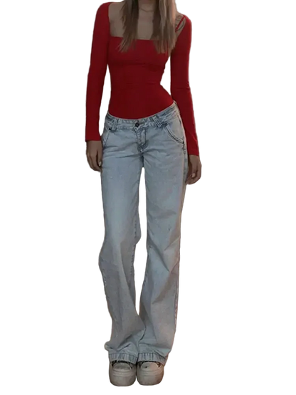 Light Blue Low Waist Jeans