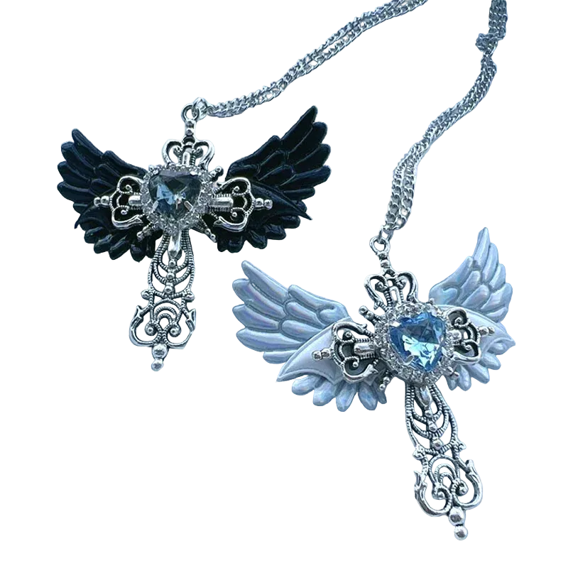 Wings Cross Pendant Necklace