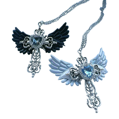 Wings Cross Pendant Necklace