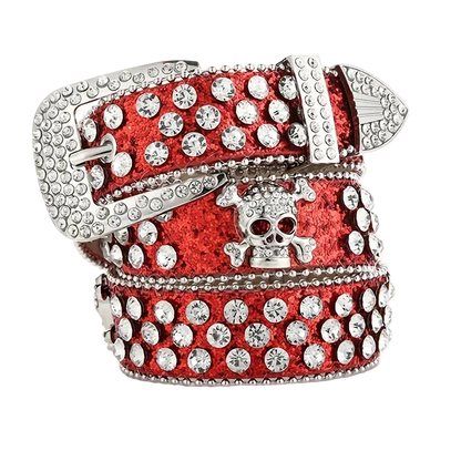 Rhinestone Skull Belt