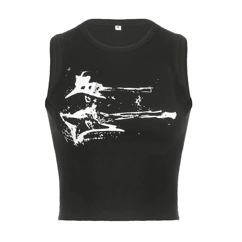 Guitar Print Tank Top